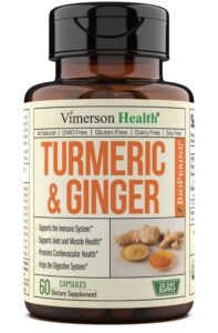 turmeric and ginger capsules with black pepper